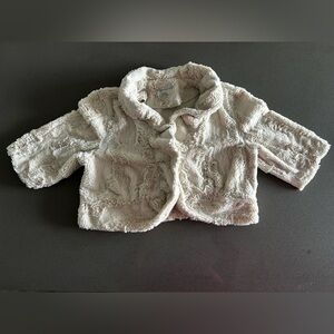 Robbie Bee Girl's Cream Faux Fur Jacket L